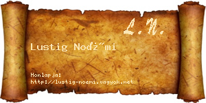 Lustig Noémi névjegykártya